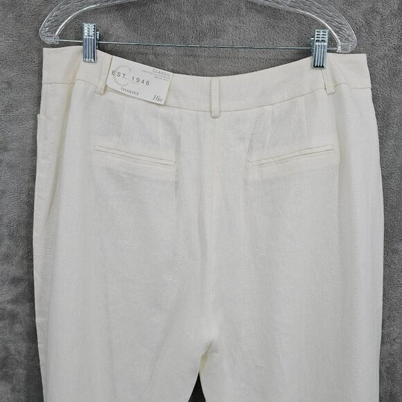 Cato Linen Blend Trousers Pants 16W Ivory Off White Fully Lined Casual Plus New - Picture 11 of 13